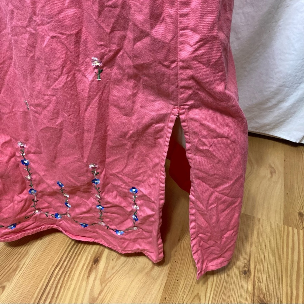 Basic Editions 90s vintage pink embroidered dress medium - Picture 7 of 9